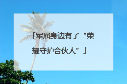 军属身边有了“荣耀守护合伙人”