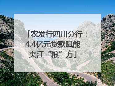 农发行四川分行：4.4亿元贷款赋能夹江“粮”方