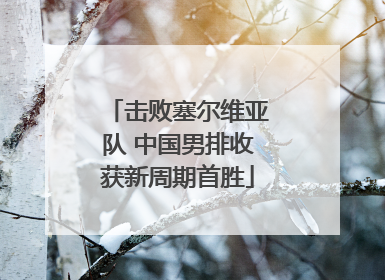 击败塞尔维亚队 中国男排收获新周期首胜
