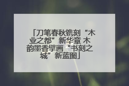 刀笔春秋镌刻“木业之都”新华章 木韵墨香擘画“书刻之城”新蓝图