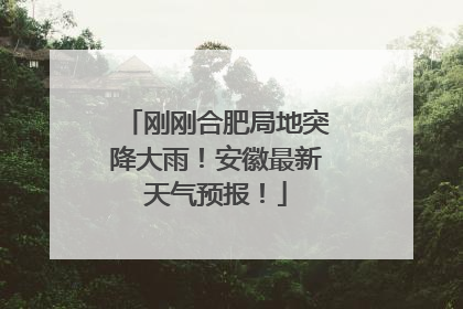 刚刚合肥局地突降大雨！安徽最新天气预报！