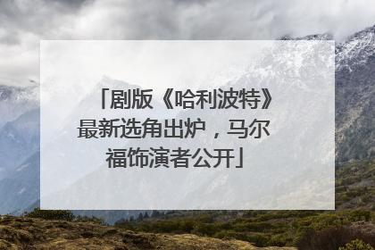 剧版《哈利波特》最新选角出炉，马尔福饰演者公开