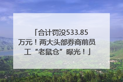 合计罚没533.85万元！两大头部券商前员工“老鼠仓”曝光！