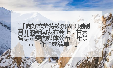 向好态势持续巩固！刚刚召开的新闻发布会上，甘肃省禁毒委向媒体公布三年禁毒工作“成绩单”