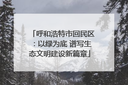 呼和浩特市回民区：以绿为底 谱写生态文明建设新篇章