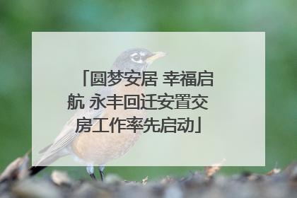 圆梦安居 幸福启航 永丰回迁安置交房工作率先启动