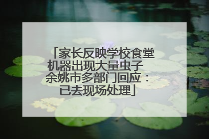 家长反映学校食堂机器出现大量虫子 余姚市多部门回应：已去现场处理