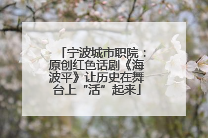 宁波城市职院：原创红色话剧《海波平》让历史在舞台上“活”起来