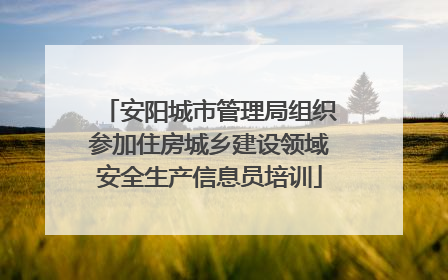 安阳城市管理局组织参加住房城乡建设领域安全生产信息员培训