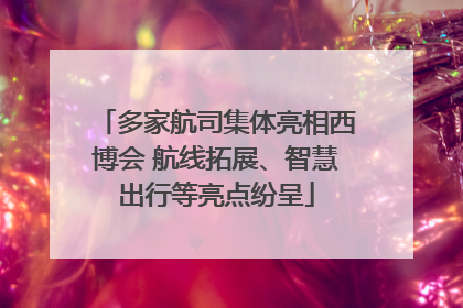 多家航司集体亮相西博会 航线拓展、智慧出行等亮点纷呈