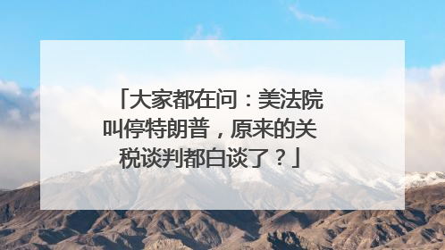 大家都在问：美法院叫停特朗普，原来的关税谈判都白谈了？