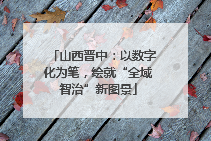 山西晋中：以数字化为笔，绘就“全域智治”新图景