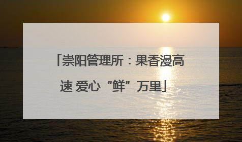 崇阳管理所：果香漫高速 爱心“鲜”万里