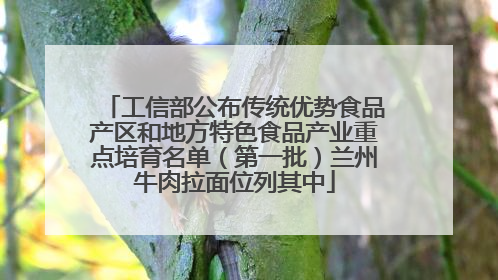 工信部公布传统优势食品产区和地方特色食品产业重点培育名单（第一批）兰州牛肉拉面位列其中