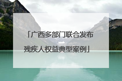 广西多部门联合发布残疾人权益典型案例