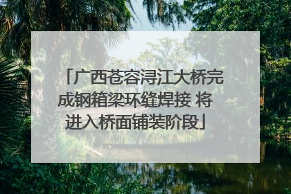 广西苍容浔江大桥完成钢箱梁环缝焊接 将进入桥面铺装阶段