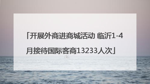 开展外商进商城活动 临沂1-4月接待国际客商13233人次