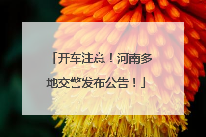 开车注意！河南多地交警发布公告！