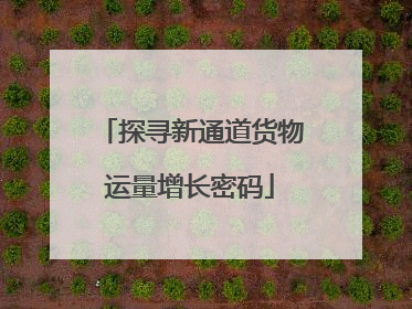 探寻新通道货物运量增长密码