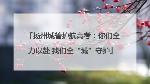 扬州城管护航高考：你们全力以赴 我们全“城”守护