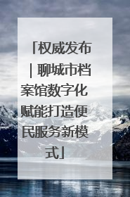 权威发布｜聊城市档案馆数字化赋能打造便民服务新模式