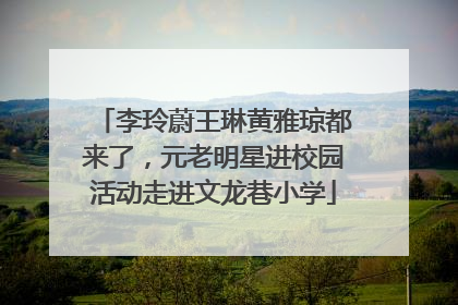 李玲蔚王琳黄雅琼都来了，元老明星进校园活动走进文龙巷小学