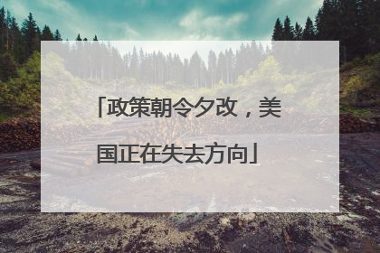 政策朝令夕改，美国正在失去方向