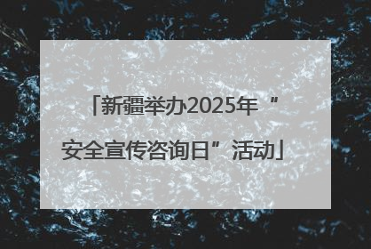 新疆举办2025年“安全宣传咨询日”活动