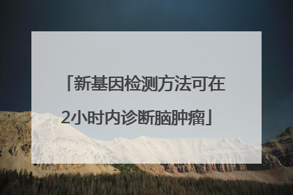 新基因检测方法可在2小时内诊断脑肿瘤