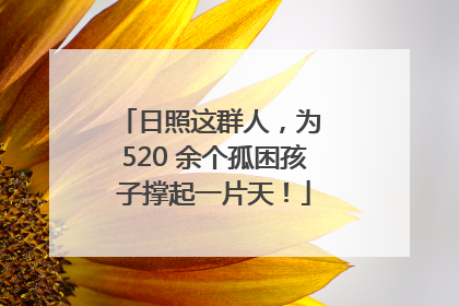 日照这群人，为 520 余个孤困孩子撑起一片天！
