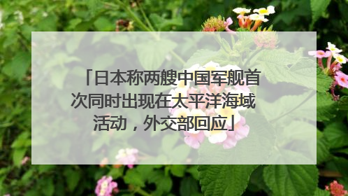 日本称两艘中国军舰首次同时出现在太平洋海域活动，外交部回应