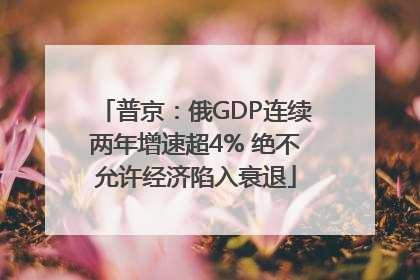 普京：俄GDP连续两年增速超4% 绝不允许经济陷入衰退