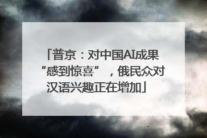 普京：对中国AI成果“感到惊喜”，俄民众对汉语兴趣正在增加