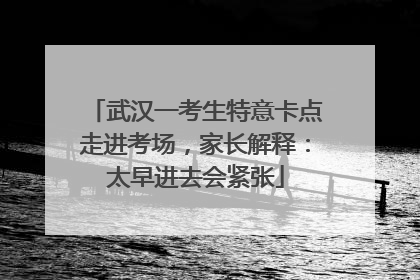 武汉一考生特意卡点走进考场，家长解释：太早进去会紧张