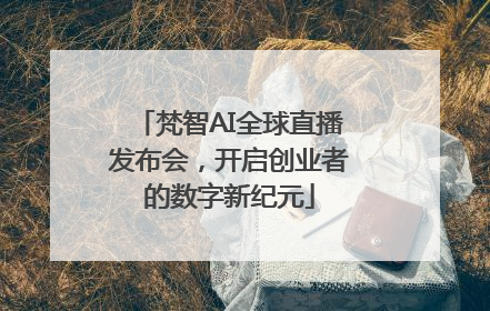 梵智AI全球直播发布会，开启创业者的数字新纪元