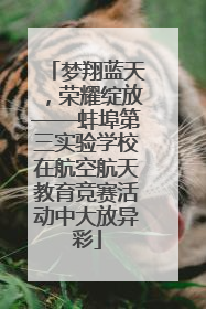 梦翔蓝天，荣耀绽放——蚌埠第三实验学校在航空航天教育竞赛活动中大放异彩