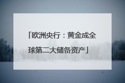 欧洲央行：黄金成全球第二大储备资产