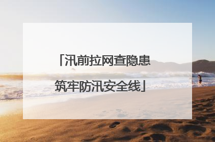 汛前拉网查隐患 筑牢防汛安全线