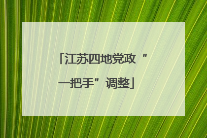 江苏四地党政“一把手”调整
