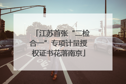 江苏首张“二检合一”专项计量授权证书花落南京