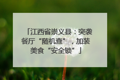 江西省崇义县：突袭餐厅“随机查”，加装美食“安全锁”