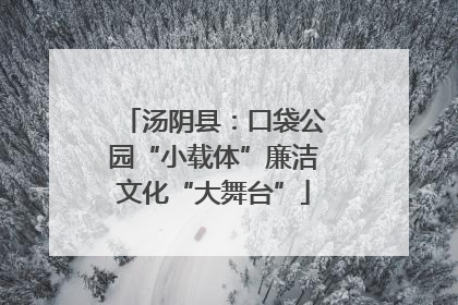 汤阴县：口袋公园“小载体”廉洁文化“大舞台”