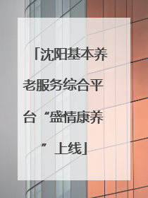 沈阳基本养老服务综合平台“盛情康养”上线