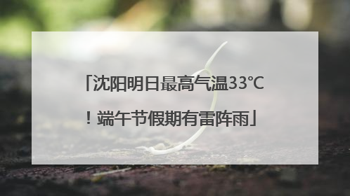 沈阳明日最高气温33℃！端午节假期有雷阵雨
