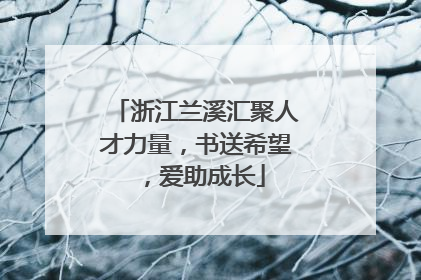 浙江兰溪汇聚人才力量，书送希望，爱助成长