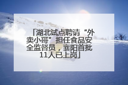 湖北试点聘请“外卖小哥”担任食品安全监督员，襄阳首批11人已上岗
