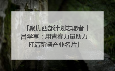 聚焦西部计划志愿者丨吕学亨：用青春力量助力打造新疆产业名片