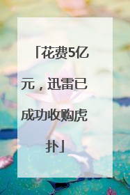 花费5亿元，迅雷已成功收购虎扑
