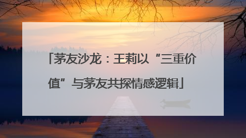 茅友沙龙：王莉以“三重价值”与茅友共探情感逻辑