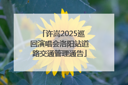 许嵩2025巡回演唱会洛阳站道路交通管理通告